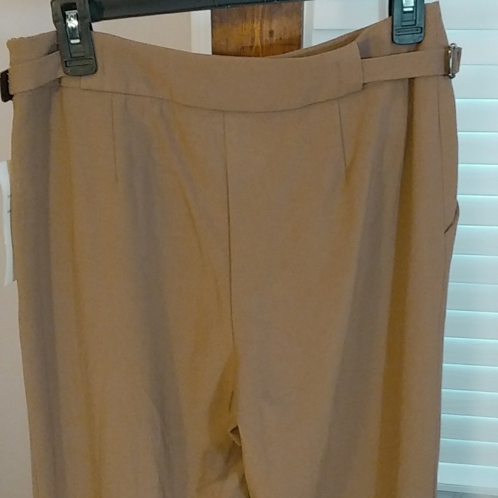 Herman Geist Brown Wide Leg Career Business Pants Trousers Size Size 6 Side Zip - Picture 9 of 12